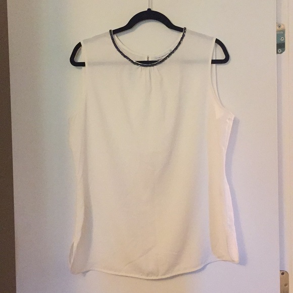 White beaded tank top - Picture 1 of 2